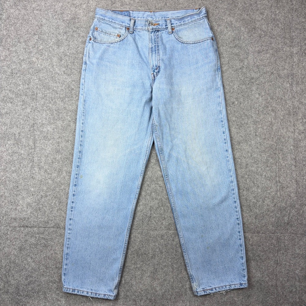 VTG Levi's Jeans Mens 34x30 Light Wash 550 Relaxed Fit‎ Tapered Leg Denim 90s